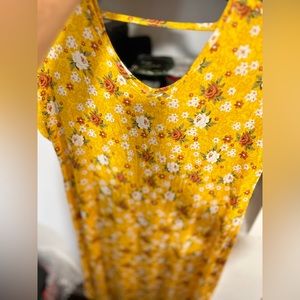 Yellow flower dress L new Lularoe